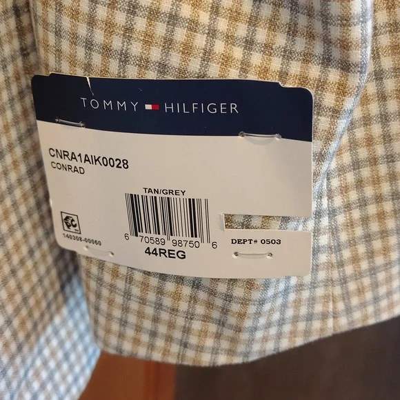 NWT Tommy Hilfiger Conrad Tan/Grey Sport Coat 44REG Flex - Picture 7 of 14